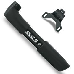 SKS GERMANY ROOKIE XS BLACK fietspomp met hoog pompvermogen (fietsaccessoires met omkeerbare kop voor alle ventielen, robuust en krachtig, max. druk: 6 bar/87 psi), zwart