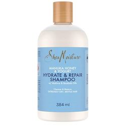 SHEA MOISTURE - Shampooing Miel de Manuka et Yaourt - Hydrate et répare les cheveux secs et fragiles - Apporte brillance et résistance - 384ml