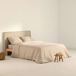 BELUM | Copripiumino in raso 300 fili per letto da 105 misure prodotto: 180 x 220 cm Colore: Cement | Copripiumino in raso Dotato di: chiusura con bottoni nascosti trasparenti.