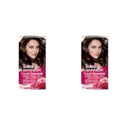 Garnier Color Sensation Brown Hair Dye Permanent, 4.0 Deep Brown, 1 Count (Pack of 2)