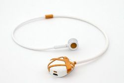 Novero Victoria Stripes Fashion - Auricular de diseño con Bluetooth, diseño de Rayas, Color Dorado y Blanco