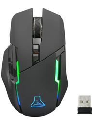 THE G-LAB Kult Caesium Mouse Gamer Wireless Ricaricabile - Mouse Gaming Wireless ad alte prestazioni 7200dpi, LED RGB, 6 Pulsanti, Mouse Gaming Ergonomico, Compatibile con Pc Ps4 Ps5 Xbox One