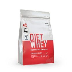 PhD Nutrition | Diet Whey protéine en poudre faible en sucre et en calories avec CLA et L-Carnitine | Pour la musculation |Saveur Fraise | 1 kg (40 portions)