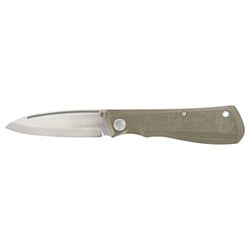 Gerber Navaja de bolsillo con clip para cinturón, Mansfield, diseño Swayback con afilado Scandi y escamas del mango de Micarta, longitud de la hoja: 8 cm, Oliva, 30-001910