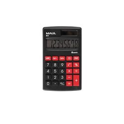 Maul Kalkylator M8, Räknare Med Stor 8-Siffrig Display, Standardfunktioner För Kontor, Hem, Skola, Funktionstangenter i Färger, Soldator Med Batterianvändning i Mörkret, Svart