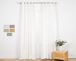TRAMAS+ Interior Pear Suede Curtains, Opaque Curtains, Each 140 x 300 cm, Thermal Curtains Fiestra, Velvet Curtains for Bedroom, Living Room - White