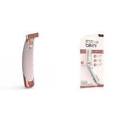 Finishing Touch Flawless Nu Razor, Rechargeable Electric Razor for Women, Hypoallergenic 18K Gold-Plated Head & Bikini Trimmer & Hair Remover - Bikini Shaver & Pubic Hair Trimmer