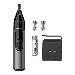 Philips Neustrimmer 3000 Serie - Trim neus-, oor- en wenkbrauwhaar - Volledig afspoelbaar - Huidbeschermer - Roestvrijstalen messen - Geschikt voor onder de douche - Precisiekam - Reisetui - NT3650/15