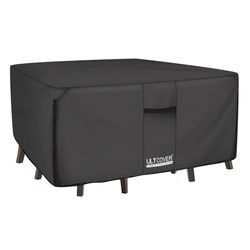 ULTCOVER Housse de protection carrée en toile 600D robuste pour meubles d'extérieur et table de patio - Imperméable - 157 cm - Noir