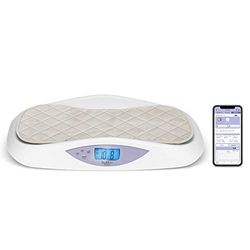 Hubble Connected Grow Pèse-bébé Bluetooth intelligent avec écran LCD, suivi du poids, matelas à langer doux. Tare & maintien ainsi qu'une technologie à 4 capteurs pour une excellente précision