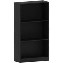 Vida Designs Cambridge Boekenkast met 3 niveaus, middelhoog, zwart, houten plank voor kantoor, woonkamermeubels, 24 x 60 x 108 cm