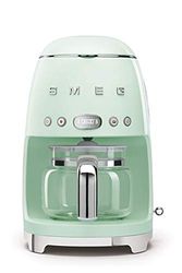 Smeg, Machine à Café Filtre DCF02PGEU, Fonction Arôme et Autostart, Carafe en Verre Jusqu'à 12 Tasses, 2 Niveaux d'Intensité, Mode Maintien au Chaud, 1050 W, Vert Pastel