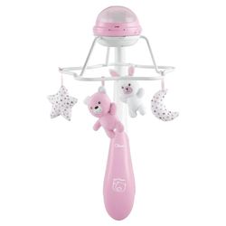 Chicco Carrusel Evolutivo Arco Iris 3en1, Móvil de Cunas y Moisés, 3 Configuraciones, Proyección de Arco Iris, Sonidos de la Naturaleza, Compatible Next2Me, Mando a Distancia, 0 Meses, Rosa