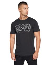 Crosshatch Heren HELTY T-shirt, Zwart, XX-Large, Zwart, XXL