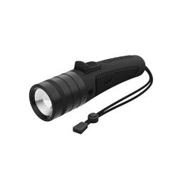 CRESSI Hunt Torch 1600 svart – uppladdningsbar LED-undervattensficklampa 1 600 lumen vattentät IPX8 100 m – unisex svart och kompakt speciellt utformad för spjutfiske och dykning