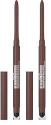 Maybelline Tattoo Liner Smokey Gel Pencil Eye Liner, Long Lasting, Fade-Proof & Waterproof Formula 40 Smokey Brown (Pack of 2)