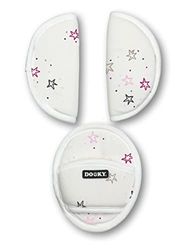 Dooky Bältesdyna för barnstol, barnvagnar och barnsäten (universell passform tack vare kardborrebandet, lämplig för 3- och 5-punktsremmar, mjuk stoppning av 100% bomull), Twinkle Stars