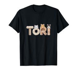 Tori Cat Trees - Personalized Cute Name Word Art T-Shirt