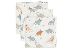 Jollein 537-848-67100 spuugdoekjes, mousseline, verpakking van 3 stuks, roarsome (31 x 31 cm)