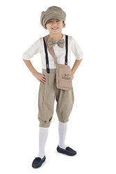 Dress Up America Krantenjongenskostuum Voor Kinderen - Rollenspel Vintage Krantenjongenskostuumset - Newsie Jumpsuit, Hoed En Tas