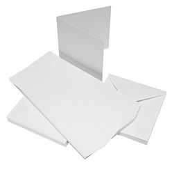 Crafts UK 599, 50 Cartes et enveloppes Blanches 6 x 6, Carte, 60 x 91 x 3,81 cm