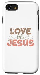Custodia per iPhone SE (2020) / 7 / 8 Amore come Gesù Religioso Dio Fede Cristiano Donne Ragazza Bambino