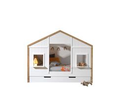 VIPACK Bed, Bois, White_Natural, Single