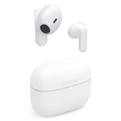 Hama słuchawki douszne true wireless freedom light II białe (bluetooth 5.3, mikrofon, USB-C, rozmowy, Siri, asystent Google)