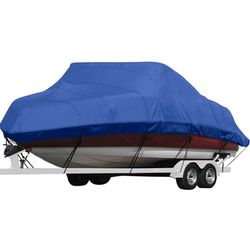 Seamander Housse de bateau en polyester robuste, fil teint en solution de qualité marine, imperméable pour bateau de basse, bateau à coque en V, bateau de pêche et de ski, bateau Bowrider Runabout 4,3