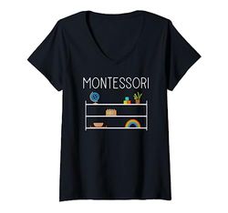 Donna Montessori - Maglietta Montessori - Abbigliamento Montessori Maglietta con Collo a V