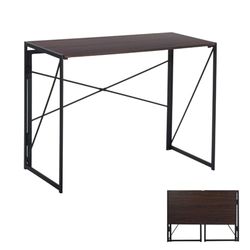 FurnitureR - Mesa Plegable para Ordenador (Tablero de Densidad Media, Tablero de Densidad Media y Metal), diseño portátil para Oficina en casa, Writing Workstation for Living Room, Bedroom, Dormitory