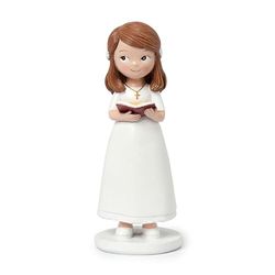 Mopec Y60 Statuetta per Torta Comunione Ragazza Vestito Bianco e Bibbia 13 cm, Multicolore, Normal