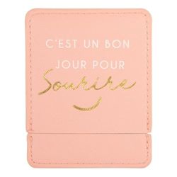 DRAEGER PARIS 1886 - Miroir de Poche avec Étui Rose - Motif C'est Un Bon Jour pour Sourire - Accessoire de Maquillage Portable 9x7cm - idée Cadeau pour Anniversaire & Noël - Style Féminin Tendance