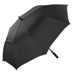 Premium Windbestendige Golf Paraplu Auto Open - Zwart, Zwart, Large, Klassiek