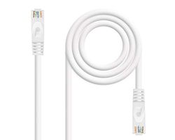 Netwerkkabel, 0,5 m, RJ45, UTP, Cat6a, AWG24, wit, ideaal voor snelle verbindingen en gegevensoverdracht