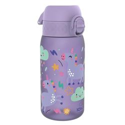 ION8 Vattenflaska För Barn, 350 ml/12 oz, Läcksäker, Lätt att Öppna, Säkert Lås, Diskmaskinssäker, BPA-fri, Bärhandtag, Enkel att Rengöra, Luktfri, Koldioxidneutral, Tryckt, Ljuslila Enhörningar