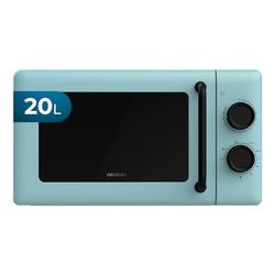 Cecotec Microondas Mecánico con Grill de 20L Proclean 3110 Blue. 700W en 6 Niveles y Grilll de 800W, Modo Descongelación, Señal Fin de Cocción, Lámpara Interior, Temporizador 30mins, Diseño en Azul