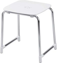 Gedy Prima Class badkruk met vier poten, aluminium, wit en chroom, 33,1 x 40,9 x 43,8 cm