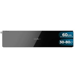 Cecotec Piastra Scaldavivande Vetro Integrato 60cm Bolero Hexa WD Glass Black. 470W, Temperatura Regolabile 30-80 Gradi, Controllo Meccanico, Tappetino Antiscivolo Interno, Nero