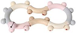 Hess Holzspielzeug 11105 - Sonajero de Madera en Forma de Ocho, Serie Nature en Color Rosa, con Piezas móviles, a Partir de 6 Meses, Hecho a Mano, para Ejercicios de Agarre y diversión con sonajeros