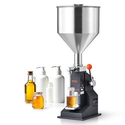 VEVOR Ręczna maszyna do napełniania płynem pastą, 5-100 ml napełniacz butelek, regulowana maszyna do napełniania butelek, napełniacz płynem, stal nierdzewna z lejem