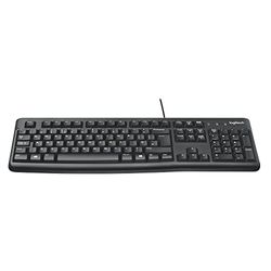 Logitech K120 Wired Keyboard for Windows, USB Plug-and-Play, Full-Size, Spill-Resistant, Curved Space Bar, Compatible with PC, Laptop, QWERTY UK English Layout - Black
