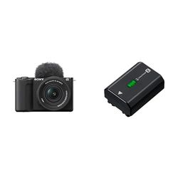 Sony ZV-E10 II K di Sony | Vlog camera APSC con lente intercambiabile 16-50mm II f/3.5-5.6 Power Zoom + Sony NP-FZ100 - Batteria originale ricaricabile