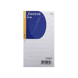 Filofax Personal To Do - Recarga para agenda de anéis (20 folhas de tarefas, em inglês, 171 x 95 mm, 70 gsm), branco com impressão em preto