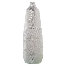 Alexandra House Living Ceramic Silver Vase 11 x 11 x 34 cm