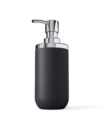 Umbra Soap Pump. Distributeur à Savon Junip. Pompe à Savon Liquide pour Lavabo de Salle de bain, ou Évier de Cuisine, en Résine de Pierre Noire mate