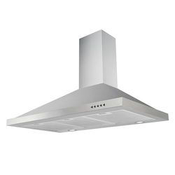 Respekta Campana extractora/Campana de 90 cm/Cubierta de acero inoxidable/Función de extracción y recirculación / CH44068-90IXA / A / 58 – 71 dB