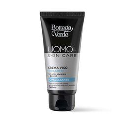 Bottega Verde, UOMO+ Skincare, Crema Viso, 50 ml, Idratante Opacizzante, con Acido Ialuronico e Ceramidi