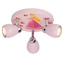 BRILLIANT lampa Princess LED rund spotlight 3-flammar rosa | 3x LED-PAR51, GU10, 3W LED-reflektorlampor ingår, (250lm, 3000K) | Skala A ++ till E | Svängbara huvuden