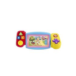 Fisher-Price Ríe y Aprende Videoconsola Gira y aprende, Juguete Interactivo de Aprendizaje con Luces y Sonidos, bebés +9 Meses, Versión: Francés, HNL50